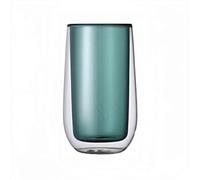 WANGHAI-666 Bicchieri da cocktail Bicchiere in vetro a doppia parete, bicchieri highball in borosilicato colorato da 9,5 once for bevande fredde e calde(Green)