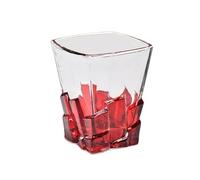 WANGHAI-666 Bicchieri da cocktail Bicchieri da 8,5 once colorati, bicchieri con fondo quadrato dipinti a mano, tazza whisky(Red)