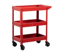 WANGHAI-666 Carrello rotabile Ripiano portaoggetti mobile a 3 livelli for carrello da cucina(Red)