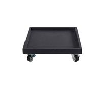 WANGHAI-666 Sottovasi per Piante Sottovaso Mobile Quadrato con Ruote for Piante, fioriera in Resina Sintetica for Interni ed Esterni(Nero,Grande)