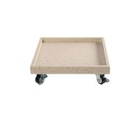 WANGHAI-666 Sottovasi per Piante Vassoio raccogli-Gocce Mobile in Granito Sintetico con Ruote, sottovaso Quadrato in Resina Sintetica for Piante(Beige,Grande)