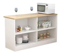 WANGHAI-666 Tavolo ad isola Isola cucina con contenitori aperti ripiani a 2 livelli, credenza moderna, a buffet