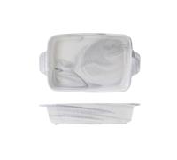 WANGHAI-666 Teglia da forno Piatto da forno in ceramica a doppia testa 1400 ml/2800 ml, piatto fondo grande for riso al curry e pasta(Grande)