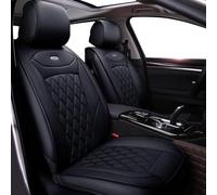 WANGIRL Coprisedili Universali per Auto in Pelle, Foderine Anteriore Auto Impermeabili 2 Pezzi, Adatti Alla Maggior Parte delle Berline SUV Pick-up (Nero)