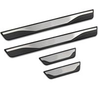 WANGJF 4 Pezzi Acciaio Inossidabile Battitacco per Jeep Compass (2018+,AntiGraffio Protezione del Davanzale Portiera Striscia Decorativi Adesivi Auto Accessori