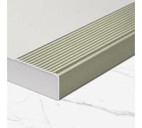 WANGJIANPENGPL 100cm Profilo Angolare Alluminio, Profilo per Bordi Scale, Strisce Antiscivolo per Gradini, per Uso Interno ed Esterno(Green,70mm)