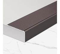 WANGJIANPENGPL 100cm Profilo Angolare Alluminio, Profilo per Bordi Scale, Strisce Antiscivolo per Gradini, per Uso Interno ed Esterno(Brown,100mm)
