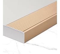 WANGJIANPENGPL 100cm Profilo Angolare Alluminio, Profilo per Bordi Scale, Strisce Antiscivolo per Gradini, per Uso Interno ed Esterno(Gold,40mm)