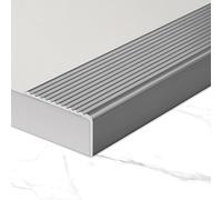 WANGJIANPENGPL 100cm Profilo Angolare Alluminio, Profilo per Bordi Scale, Strisce Antiscivolo per Gradini, per Uso Interno ed Esterno(Gray,40mm)