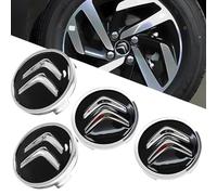 WANGLAICAI 4 Tappi Coprimozzo per Citroen C4 X 2020 2021 2022 2023 2024 Accessori, Coprimozzi Auto, Fregi Cerchi in Lega Logo, Decorazione per Pneumatici Antipolvere E Antivento,Black