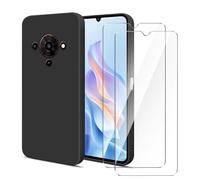 Wanglaism Case per ZTE Blade A76 5G Cover con 2 Pezzi Vetro Temperato, Protezione Custodia Silicone TPU Morbida Antiurto Sottile Nero(No per ZTE Blade A76 4G)