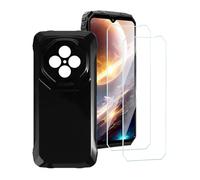 Wanglaism Cover per Blackview Fort 1 Case con 2 Pezzi Vetro Temperato, Protezione Custodia Silicone TPU Morbida Antiurto Sottile Nero