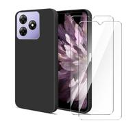 Wanglaism Cover per Blackview Wave 8C/Blackview Wave 8 con 2 Pezzi Vetro Temperato, Protezione Custodia Silicone TPU Morbida Antiurto Sottile Nero