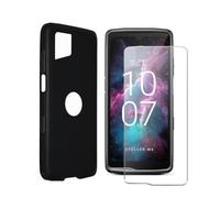 Wanglaism Cover per CROSSCALL Stellar-M6 (6.1") con Vetro Temperato | 1 custodia nera con 1 film temperato, case in TPU, anti-caduta, antiurto, sottile morbida, Cover 2 in 1 per cellulare