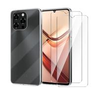 Wanglaism Cover per Doogee Note 58/Doogee Note 58 Pro con 2 Pezzi Vetro Temperato, Protezione Custodia Silicone TPU Morbida Antiurto Sottile Trasparente