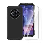 Wanglaism Cover per Doogee S118 Pro 5G con 2 Pezzi Vetro Temperato, Protezione Custodia Silicone TPU Morbida Antiurto Sottile Nero