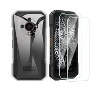 Wanglaism Cover per Ulefone Armor X32 con 2 Pezzi Vetro Temperato, Protezione Custodia Silicone TPU Morbida Antiurto Sottile Trasparente