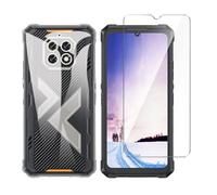 Wanglaism Custodia per Cubot KingKong ES 3 Cover + 1 pellicole proteggi schermo in vetro temperato, Custodia per telefono in TPU morbido-Trasparente