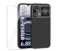 Wanglaism Custodia per Cubot P90 Cover + 1 pellicole proteggi schermo in vetro temperato, Custodia per telefono in TPU morbido (Nero