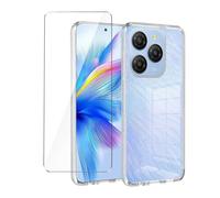 Wanglaism Custodia trasparente per Blackview Shark 9 + 1 pellicole proteggi schermo in vetro temperato, TPU morbido trasparente per cellulare Case Cover.