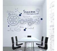 WANGLINHAO Adesivo da Parete con Scritta a Mano Strategie per Il Successo - per Ufficio o Sala riunioni Adesivo da Parete in Vinile in Bianco e nero57 x 37 cm