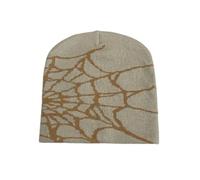 WANGQIQI Cappello Unisex Spider-Web Jacquard Maglia Beanie, Caldo Gotico Y2k Street cap, Versatile Invernale per Indossare Ogni Giorno All'aperto