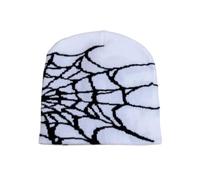 WANGQIQI Cappello Unisex Spider-Web Jacquard Maglia Beanie, Caldo Gotico Y2k Street cap, Versatile Invernale per Indossare Ogni Giorno All'aperto