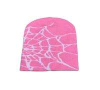 WANGQIQI Cappello Unisex Spider-Web Jacquard Maglia Beanie, Caldo Gotico Y2k Street cap, Versatile Invernale per Indossare Ogni Giorno All'aperto
