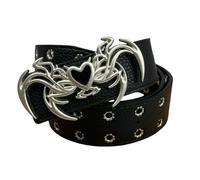 WANGQIQI Cintura Gotica Retro Punk Y2k-nero-130 Cm