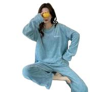 WANGQIQI Pigiama da Donna Invernale E Vestiti per La Casa in Abiti Pigiami di Caldi Autunno Inverno Spesse Casa-Blu-Una Taglia 40-70 kg