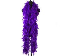 wangruida 1.8m di lunghezza Piume lunghe di tacchino Chandelle Boa, ballo di nozze fai da te per feste di Halloween (viola, 90 g)