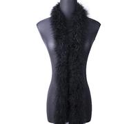 wangruida Boa di piume di marabù soffice, 18,8 m, per fai da te, cucito, decorazione per la casa, matrimoni, feste, Natale, 50 g, nero