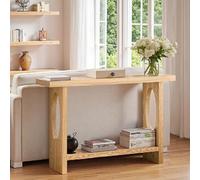 WANGRUIERHA Consolle Ingresso Moderne Strette, Tavolino Rettangolare a Doppio Ripiano da Posizionare Dietro Il Divano, Consolle per Ingresso, Soggiorno, Atrio(Yellow,100x25x80cm/39x10x31in)