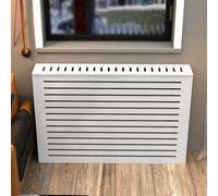 WANGRUIERHA Copri Termosifone con Fori Sulla Parte Superiore, Copritermosifone a Persiana per la casa, Pannello ad Alta Densità, Armadio Router, Adatto per Cucina, Corridoio(80x80x25cm/31x31x10in)