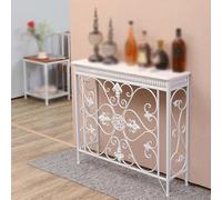 WANGRUIERHA Mensola Sopra Termosifone dal Design Cavo, Copritermosifone Europei e Americani per la Casa, Armadio Router, Pannello ad Alta Densità, Telaio in Ferro(White,120x90x24cm/47x35x9in)