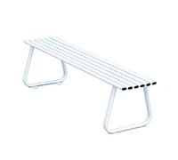 WANGRUIERHA Panchina da Esterno in Metallo, 150x45x40cm, Panchina da Parco, Protegge da Vento e Pioggia, Adatta per Giardini, Terrazze, Prati e Patii(White)