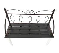 WANGRUIERHA Panchina da Giardino da 97 Cm, Panchina da Esterno con Schienale, Resistente alle Intemperie, Adatta a Giardini, Piscine, Prati e Terrazze(Black)