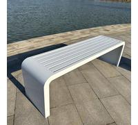 WANGRUIERHA Panchina da Giardino Zincata, Panca da Esterno Impermeabile e Antiruggine, Capacità di Carico 500 Kg, Adatta a Parchi, Terrazze, Cortili, Aree Residenziali(White,120x40x45cm/47x16x17in)