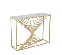 WANGRUIERHA Tavolo da Scrivania Rock Slab, Moderno Consolle Ingresso Minimalista, Elegante e Raffinato, Adatto per Ingresso, Corridoio, Soggiorno e Camera da Letto(Gold,120x30x80cm/47x12x31in)