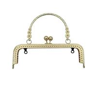 WANGSHAOWEI Chiusura Clic Clac per Borse Borsa con Chiusura for Borsa a Bacio, Serratura in Metallo, for Artigianale Fai da Te, 18 cm/20 cm(Gold-18cm)