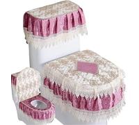 WANGSHAOWEI Copri Tavoletta WC Cuscino for WC con Cerniera Cuscini for universali Four Seasons Set di Cuscini for sedili in Tre Pezzi Pizzo Fronte-Retro e Copertura(Color-01)
