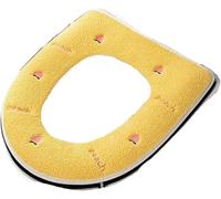 WANGSHAOWEI Copri Tavoletta WC Cuscino for WC con Cerniera Modello Pesca Tappetino for Ispessito Copertura Ricamata Impermeabile Universale for Sedile di casa Quattro Stagioni(Yellow)