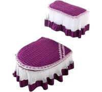 WANGSHAOWEI Copri Tavoletta WC Cuscino for WC con Cerniera Set di tappetini for in Tre Pezzi Fodera for Cuscino Universale for Tutte Le Stagioni in Pizzo Uso Domestico Invernale(Color-06)