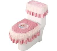 WANGSHAOWEI Copri Tavoletta WC Cuscino for WC con Cerniera Set di tappetini for in Tre Pezzi Fodera for Cuscino Universale for Tutte Le Stagioni in Pizzo Uso Domestico Invernale(Color-13)