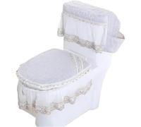 WANGSHAOWEI Copri Tavoletta WC Cuscino for WC con Cerniera Set di tappetini for in Tre Pezzi Fodera for Cuscino Universale for Tutte Le Stagioni in Pizzo Uso Domestico Invernale(Color-07)