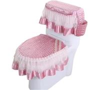 WANGSHAOWEI Copri Tavoletta WC Cuscino for WC con Cerniera Set di tappetini for in Tre Pezzi Fodera for Cuscino Universale for Tutte Le Stagioni in Pizzo Uso Domestico Invernale(Color-11)