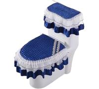 WANGSHAOWEI Copri Tavoletta WC Cuscino for WC con Cerniera Set di tappetini for in Tre Pezzi Fodera for Cuscino Universale for Tutte Le Stagioni in Pizzo Uso Domestico Invernale(Color-03)