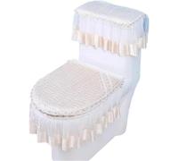 WANGSHAOWEI Copri Tavoletta WC Cuscino for WC con Cerniera Set di tappetini for in Tre Pezzi Fodera for Cuscino Universale for Tutte Le Stagioni in Pizzo Uso Domestico Invernale(Color-16)