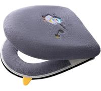 WANGSHAOWEI Copri Tavoletta WC Cuscino for WC con Cerniera Set di tappetini for Multicolore in Flanella Custodia for Sgabello Calda e Morbida Copri Coperchio for Bagno(1-Grey)