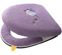 WANGSHAOWEI Copri Tavoletta WC Cuscino for WC con Cerniera Set di tappetini for Multicolore in Flanella Custodia for Sgabello Calda e Morbida Copri Coperchio for Bagno(1-Purple)